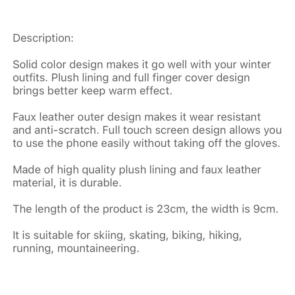 Brand New Faux Leather Touchscreen Gloves - Picture 5 of 5